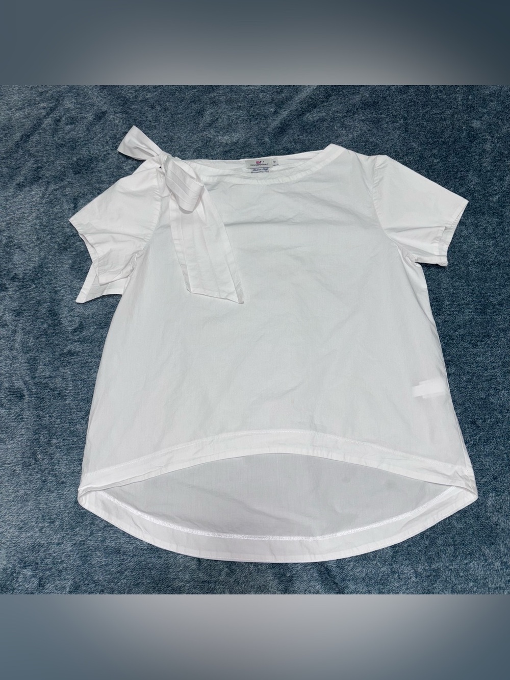 Vineyard Vines Made in Italy Shoulder Tie Asymmetrical Top in White Size Medium